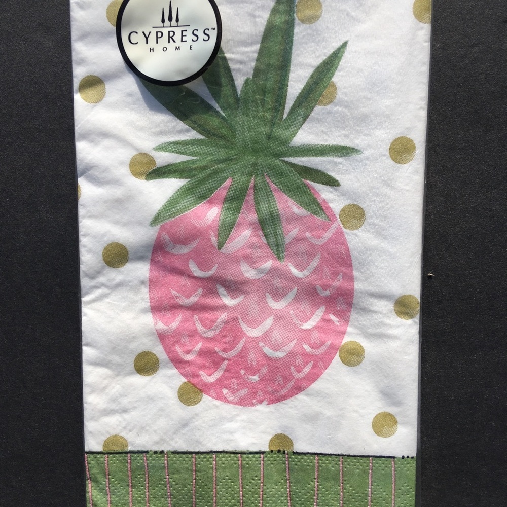 2 Packages Cypress Home Guest Napkins Paper Pink Pineapple Party Crafts New